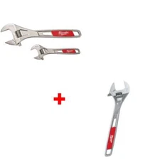 Milwaukee 48-22-7400 6" & 10" Adjustable Wrench Set w/ 48-22-7412 12" Wrench