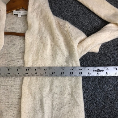 White + Warren Strickjacke Pullover Damen Extra Small Ivory Kaschmir Trapez Kapuze - Bild 6 von 10