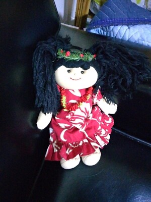 10'' Regency Toys Keiki Aloha Hawaii Plush Muumuu Doll Floral Dress Lei Headband 