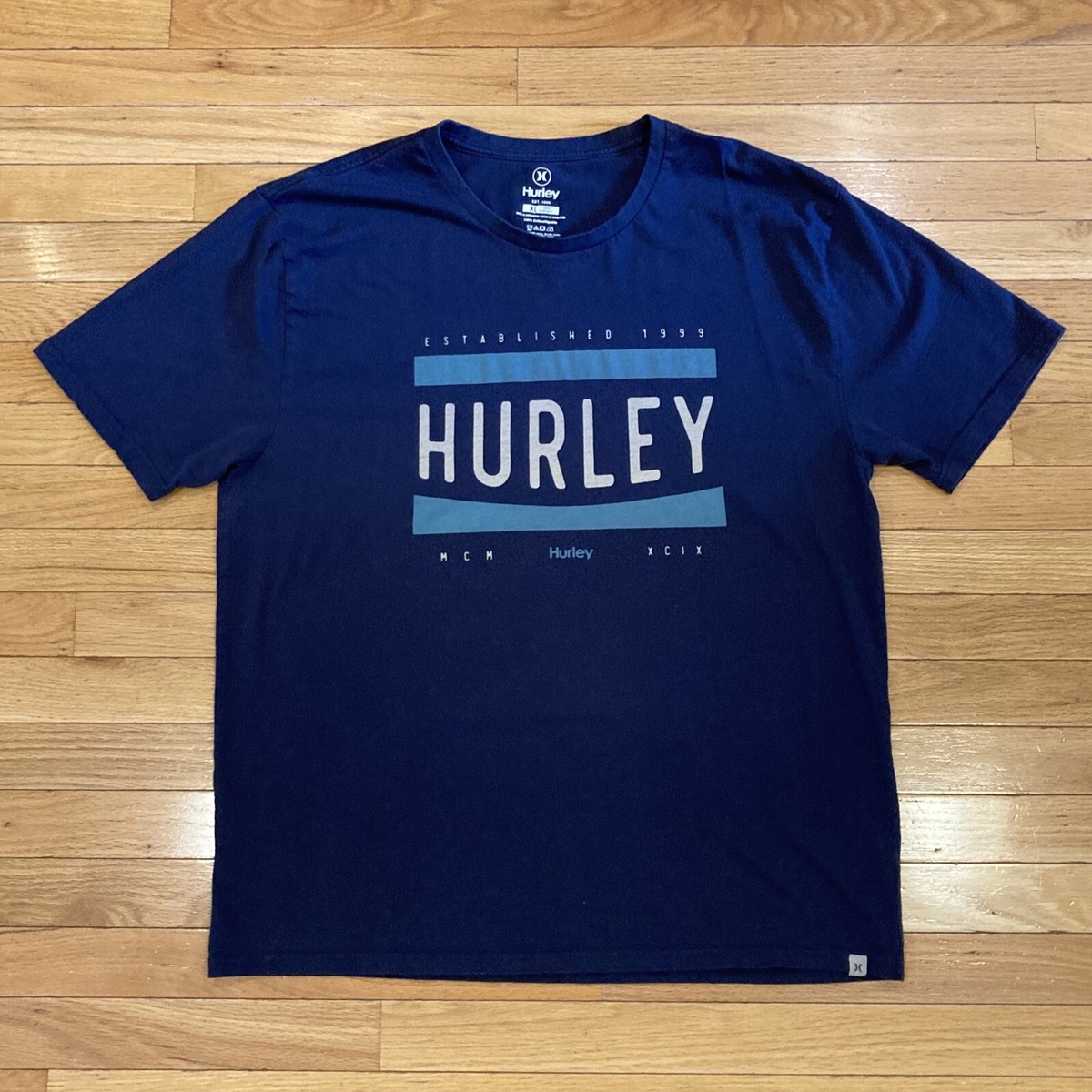 Hurley Shirt Adult Extra Large XL Blue Short Sleeve Surf Skate Tee