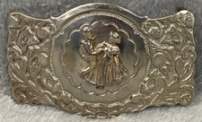 Lyntone Company Square Dancing Belt Buckle Nickel Silver for 1-1/2" Belt