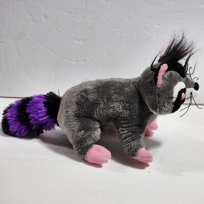 Ganz Webkinz Rockerz Raccoon Glam Rock Plush NO CODE Gray