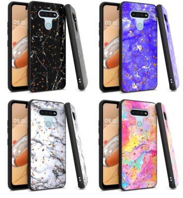 For LG Reflect L555DL K51 Q51 Marble Glitter Case Phone Cover
