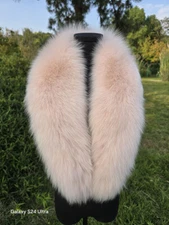 100% Real fox fur collar/light pink neck wrap/ women jacket collar 100*18cm 