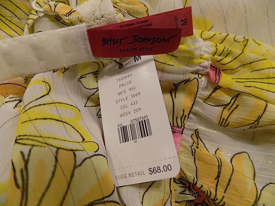 Новый с Ярлыками BETSEY JOHNSON Intimates Daisy полу чистый Cami и стринги комплект Sz M (352) - Изображение 2 из 3