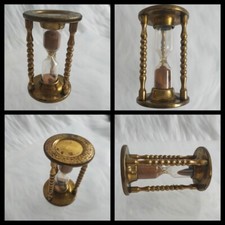Vintage decorative brass hour glass sand timer