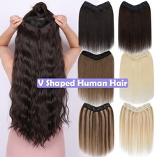CLEARANCE U Part One Piece Real Remy Human Hair Extensions Clip In V-Shaped Ashy