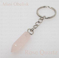 Crystal Keyring Natural Quartz Chakra Healing Point Cut Gemstone Reiki Key Ring