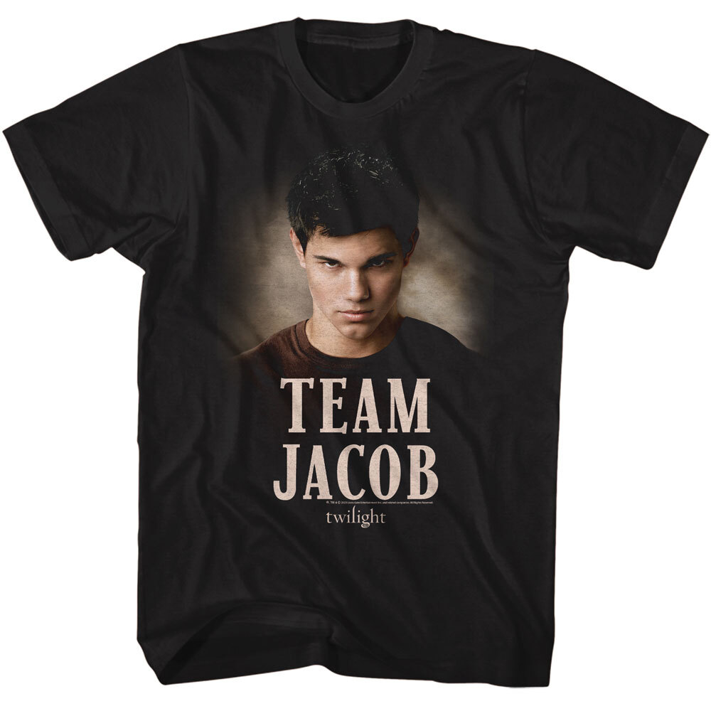 Twilight Movie T- Shirt Team Jacob Adult New Licensed Black Cotton