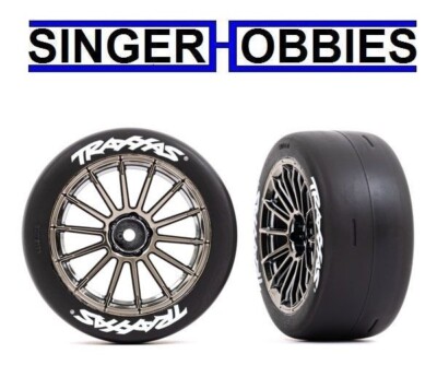 Traxxas 9375R 2.0'' Slick Tires & Multi-Spoke Black Chrome Wheels 4-TEC 3 TRA1