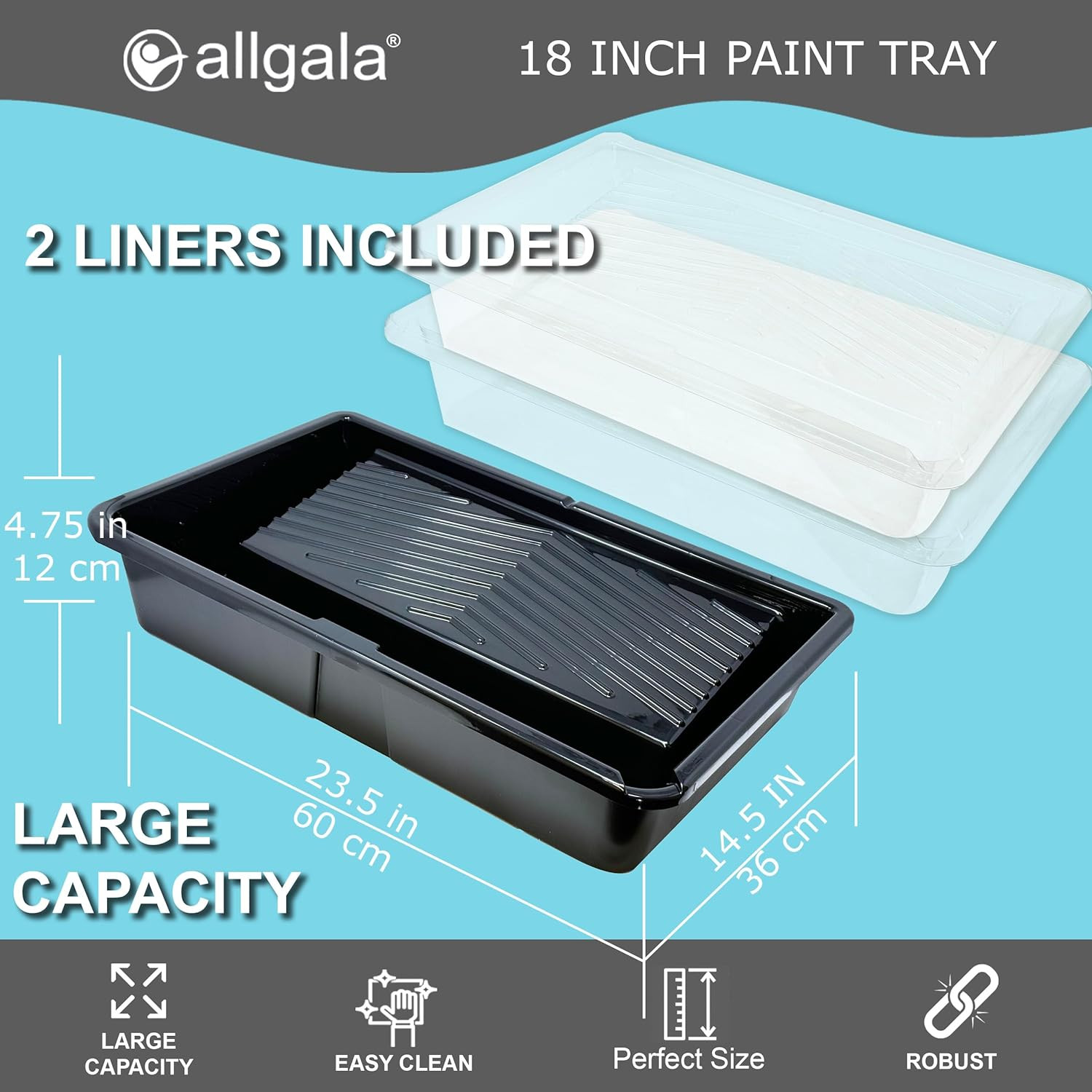 18 Inch Painting Roller Kit Pro Grade 10 PC Set Paint Tray and Liner, Rollers an