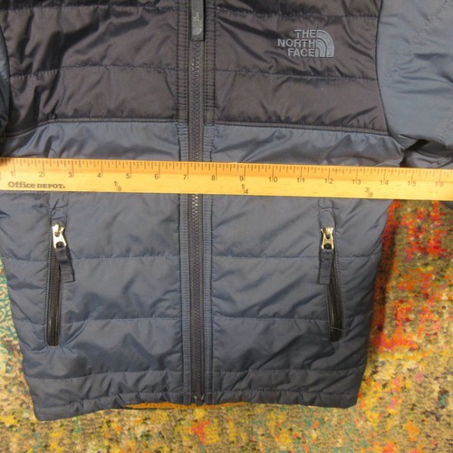 The North Face Reversible Puffer Fleece Jacket Boys XXS 5Year Old Blue Brown - Picture 6 of 9