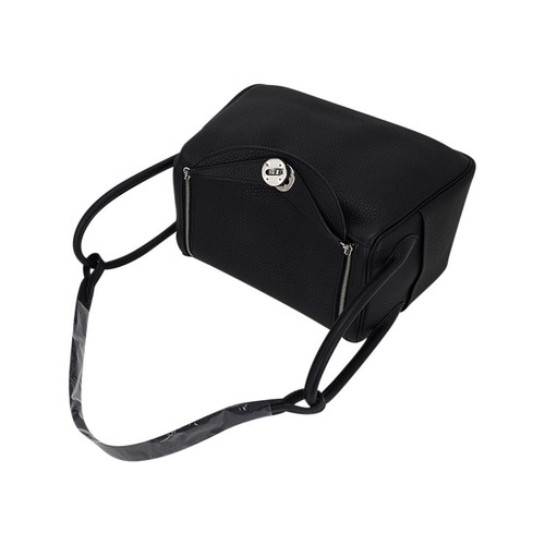 Hermes Mini Lindy Black Clemence Leather Bag Palladium Hardware New - Picture 5 of 12