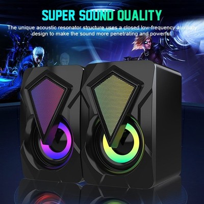 Tragbare Super Bass Lautsprecher RGB Soundbar Multimedia Musikbox Für PC Laptop