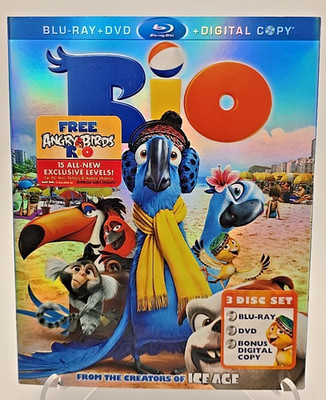 Rio - (Blu-ray/DVD/Digital, 2011, 3-Disc Set) With Slipcover - New, Sealed