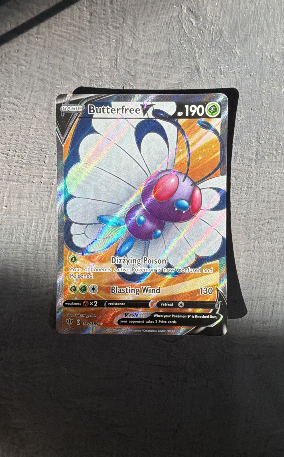 Butterfree V (Full Art) 177/189 Swsh03: Darkness Ablaze Holo