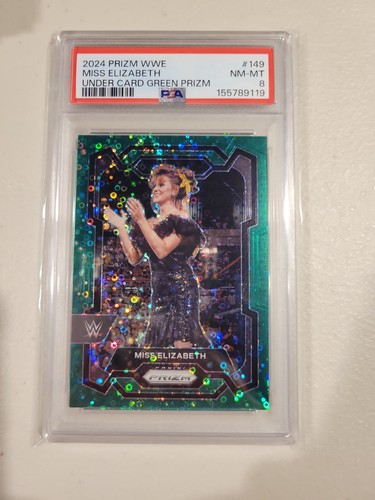 2024 Panini Prizm WWE Under Card Green Disco #149 Miss Elizabeth 35/49 PSA 8