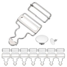 8 Set Metal Overalls Buckles 1-1/4" Overalls Bib Suspender Clips Silver