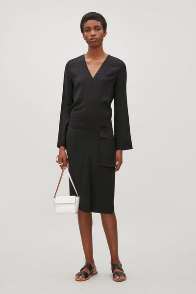 Women COS Dress Black Viscose 32 / XXS / 40