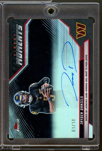 Jayden Daniels 2025 Topps Finest Moments Autograph 01/10