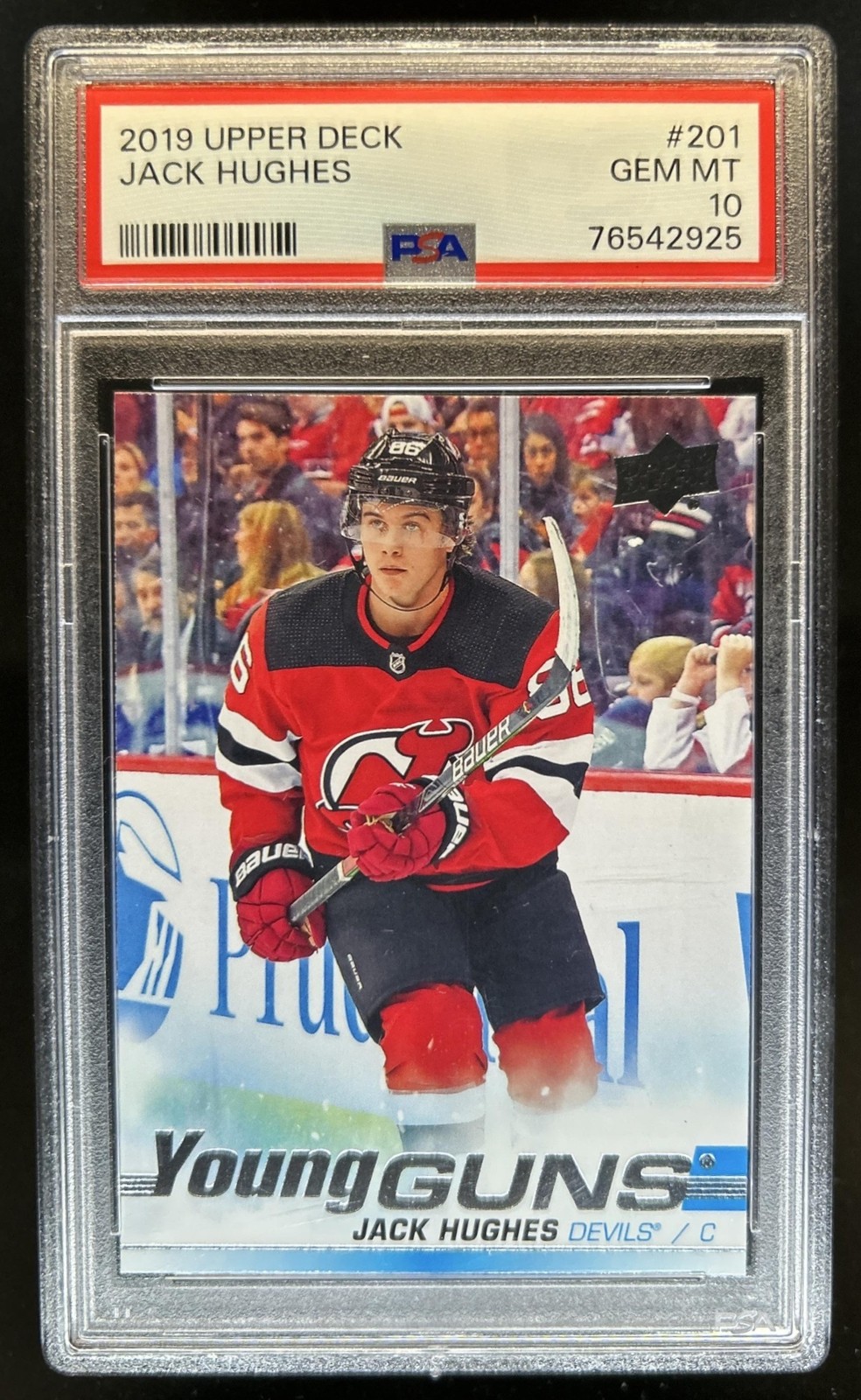 2019-20 Upper Deck Jack Hughes Rookie Young Guns RC #201 Devils PSA 10 GEM MINT