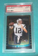 Bowman 2000 Chrome Tom Brady #236 Rookie Patriots Base PSA 9 Football Card