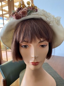 Vintage Donna Vina Couture Satin Hat with Bow Cream Donna Hats for sale | eBay main image 3