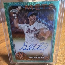 2024 Topps Chrome Rookie Autographs Grant Hartwig #RA-GH Aqua Wave Refractor/199
