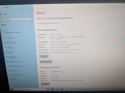 Dell 3275 AIO PC Touch Screen 21.5  Desktop Works great Windows 10 8GB 500GB