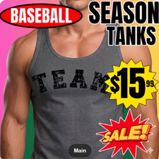 Men's Baseball Dad Military Tank Top | Game Day Dad Shirt | Fan Gear