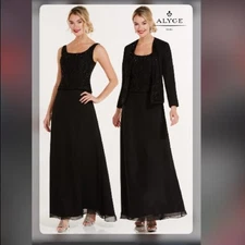 Alyce Paris - Black Label - 29953 Beaded A-Line Dress With Jacket size 26