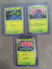 Oddish 001 Gloom 002 Vileplume 003 Pokemon TCG PFL Cosmo Holo Promo NM