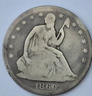 1860 Seated Liberty Half Dollar - Better Date