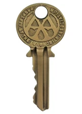1922-1935 Antique AUTOMOBILE ASSOCIATION Key AA Key - Smooth Rim + Stop ref.k989