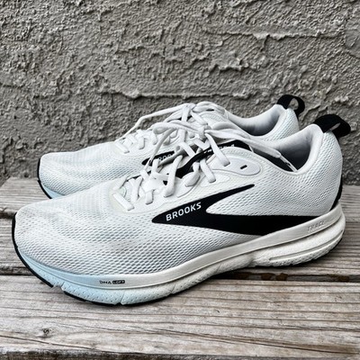 Brooks Shoes Mens Size 12 Trace 4 Running Athletic Sneakers White Blue