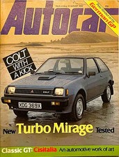 AUTOCAR MAGAZINE 14-AUG-82 - Renault 9, Colt 1400 GLX Turbo, Cisitalia 1947