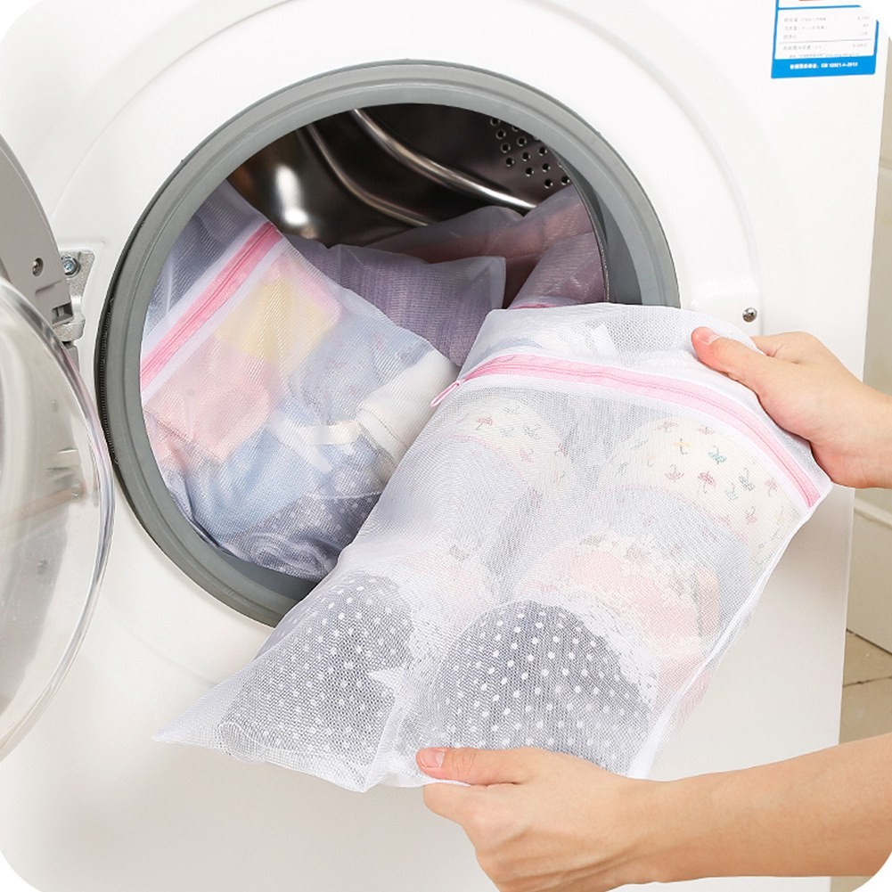 Zipped Lingerie Washing Bag Laundry Machine Mesh Clothes Socks Bra Underwear KRI