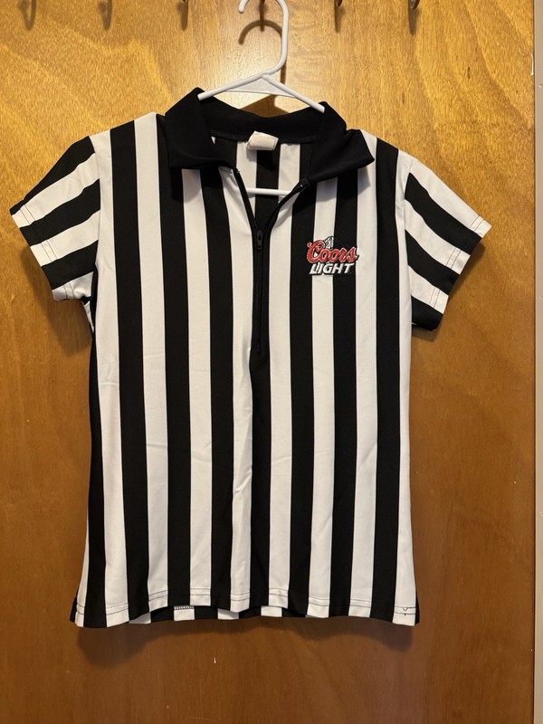 Referee Bartender Shirt Coors Light Quarter Zip Stretch Ladies M