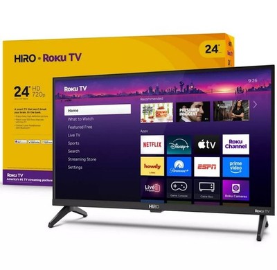 Hiro Roku 24'' 720p HD Smart Flat Screen LED TV Dolby Audio for Streaming H24C2C4