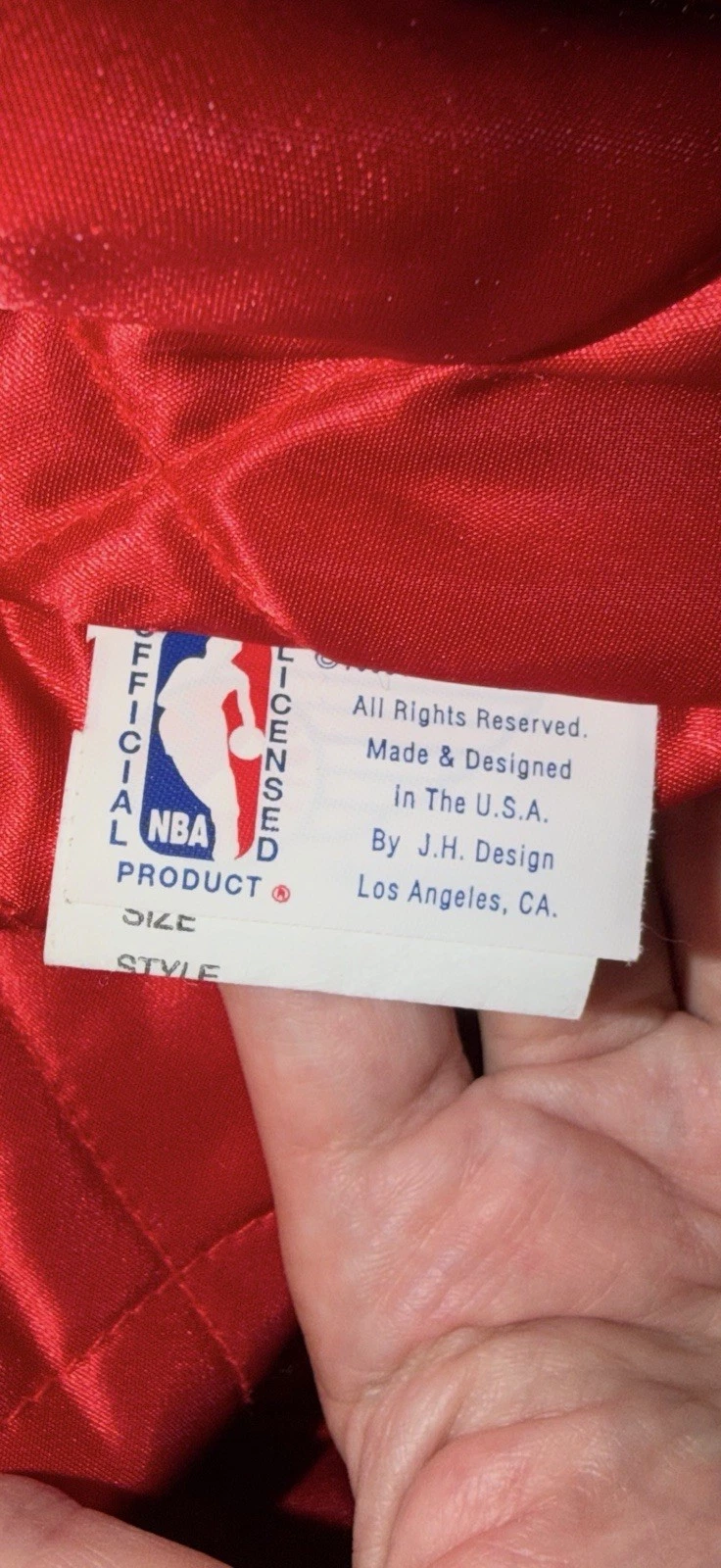 New RARE JH Design Jeff Hamilton 1993 Chicago Bulls Leather Wool Satin Jacket !! - product detail image 9