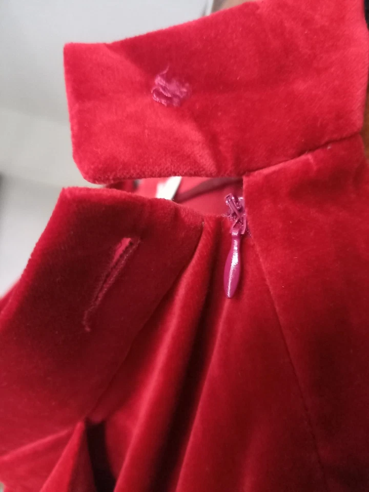 Vintage Vivienne Westwood Red Label, Red Velvet Skort, IT42/UK 10. Xmas New Year - Image 4 of 4