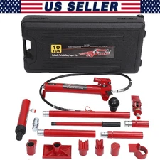 10 Ton Porta Power Hydraulic Jack Lift Ram Body Frame Repair Kit w/Wheeled  Case
