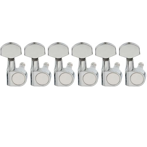  Pro 6-in-line 2-Pin Guitar Tuners Machine Heads 15:1 Ratio Tuning Pegs Chrome