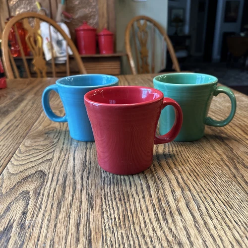 Euc set of 3 FIESTA TAPERED  MUG mixed colors 15 oz   FIESTAWARE