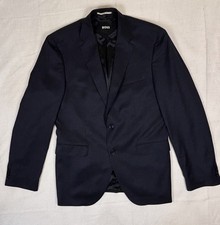 Image of BOSS Navy Suit Jacket 42L Super 120 Italian Fabric Four-Way Stretch