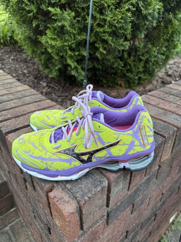 Mizuno Wave Creation 16 Shoes Yellow Purple Women’s 8.5 - Picture 2 of 12