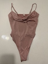Light Pink Cowl Neck Women  s Bodysuit