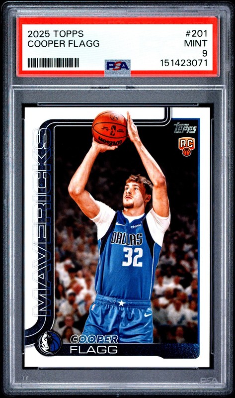 2025 TOPPS #201 COOPER FLAGG ROOKIE RC PSA 9