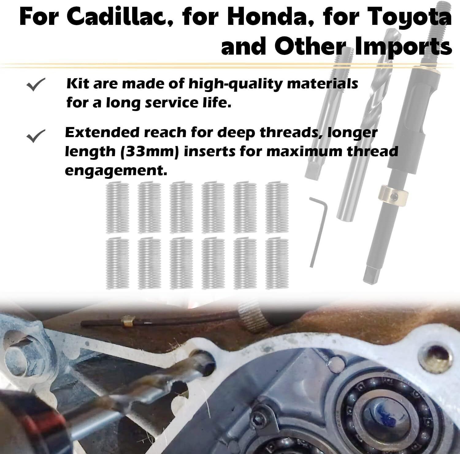 Universal Head Bolt Thread Repair Kit 35119S for Honda Toyota Cadillac M11X1.5