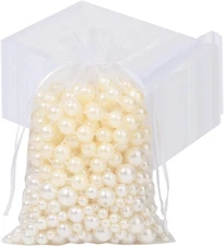 White Sheer Organza Bags, 4X6 Inch 50PCS Mesh Bags Drawstring Gift Bags Jewelry